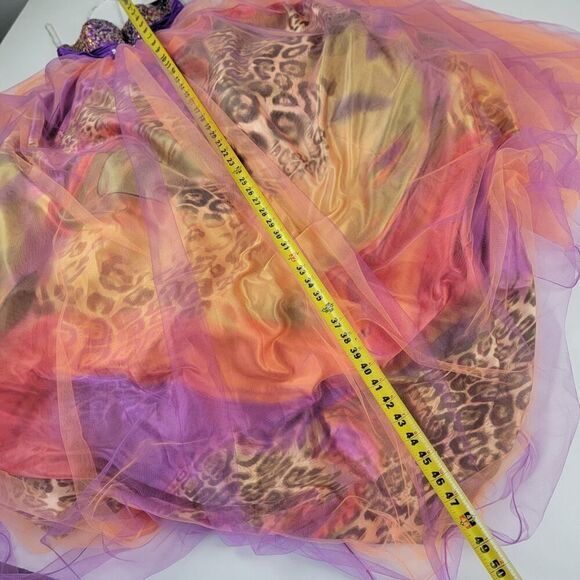 Tiffany Designs Orange Purple Womens Formal Pageant Gown Prom Dress sz 0 Costume - Picture 8 of 15